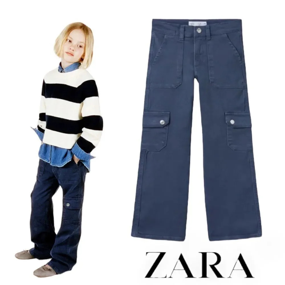 ZARA Kids | Ink Blue | STRETCH FIT CARGO JEANS
